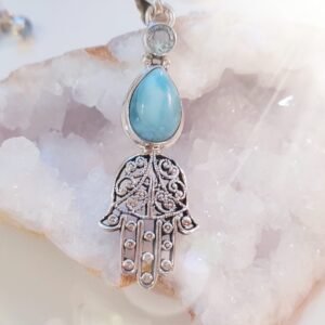 larimar ja topaas ripats