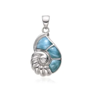Larimar nautilusekujuline hõberipats